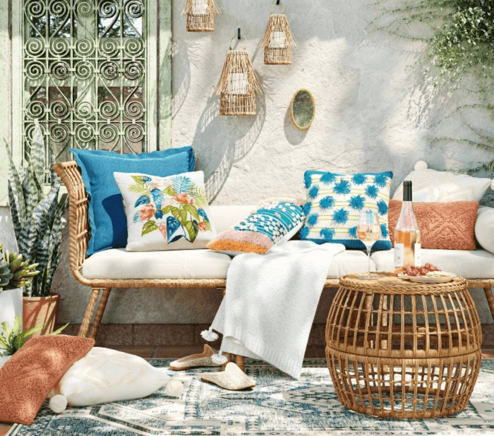 Vintage Coastal Serena and Lily Rattan Cafe Chairs - Set of 6 | Chairish Serena & Lily rattan baskets for coastal home decor